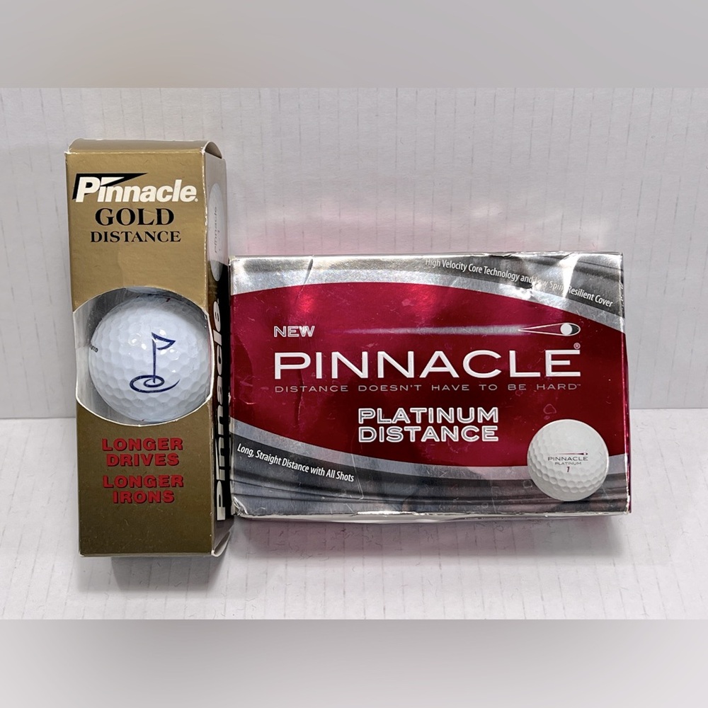 Pinnacle Platinum & Gold Distance 15 Golf Balls LOT Set NIB Sleeves